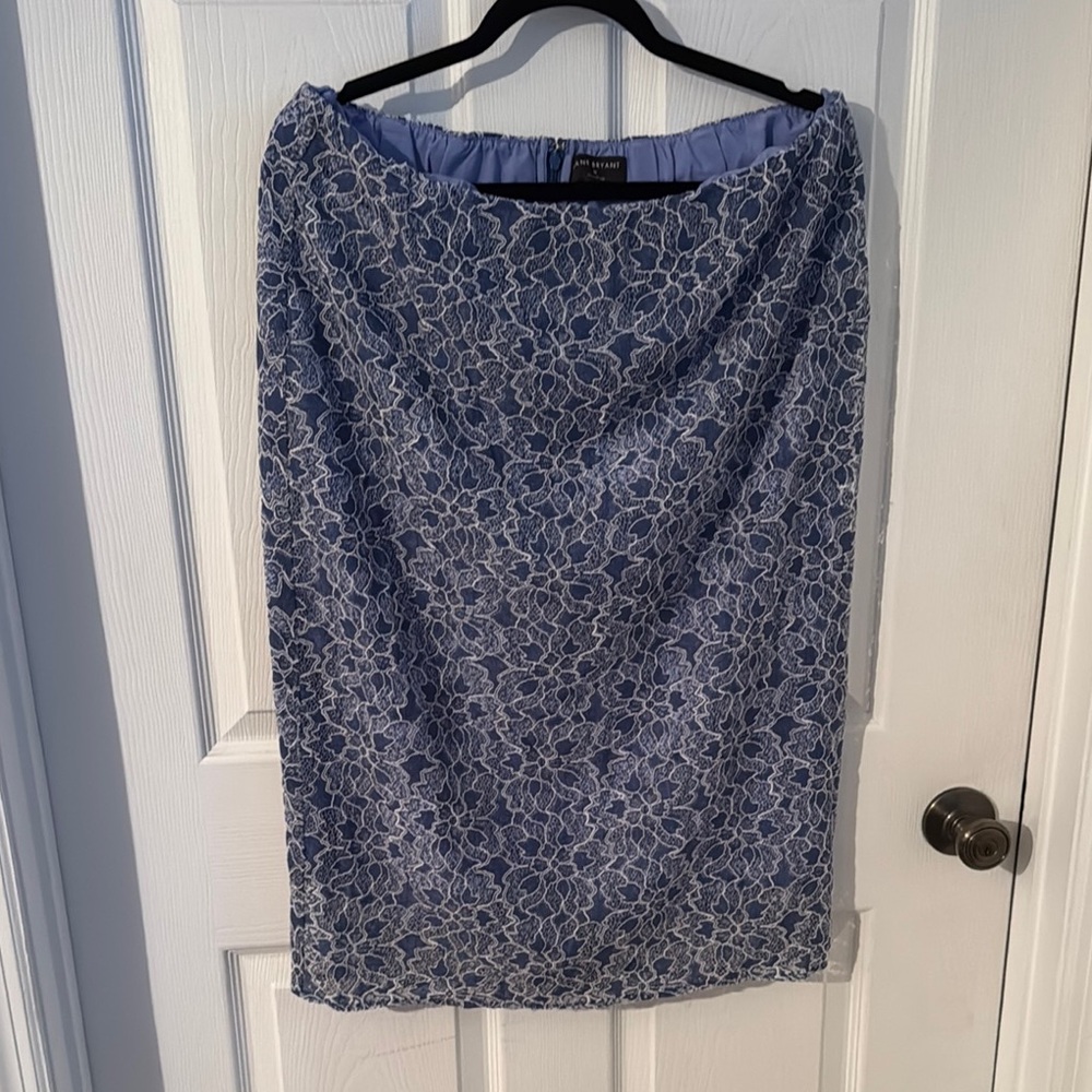 Lane Bryant Elegant Blue Lace Skirt